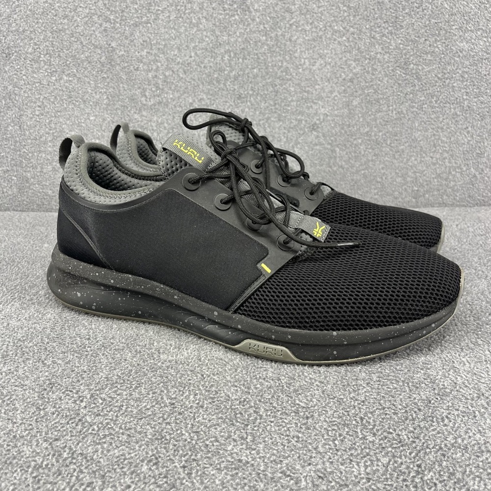 Kuru Atom Mens Size 14 M Black Gray Athletic‎ Running Walking Shoes Sneakers